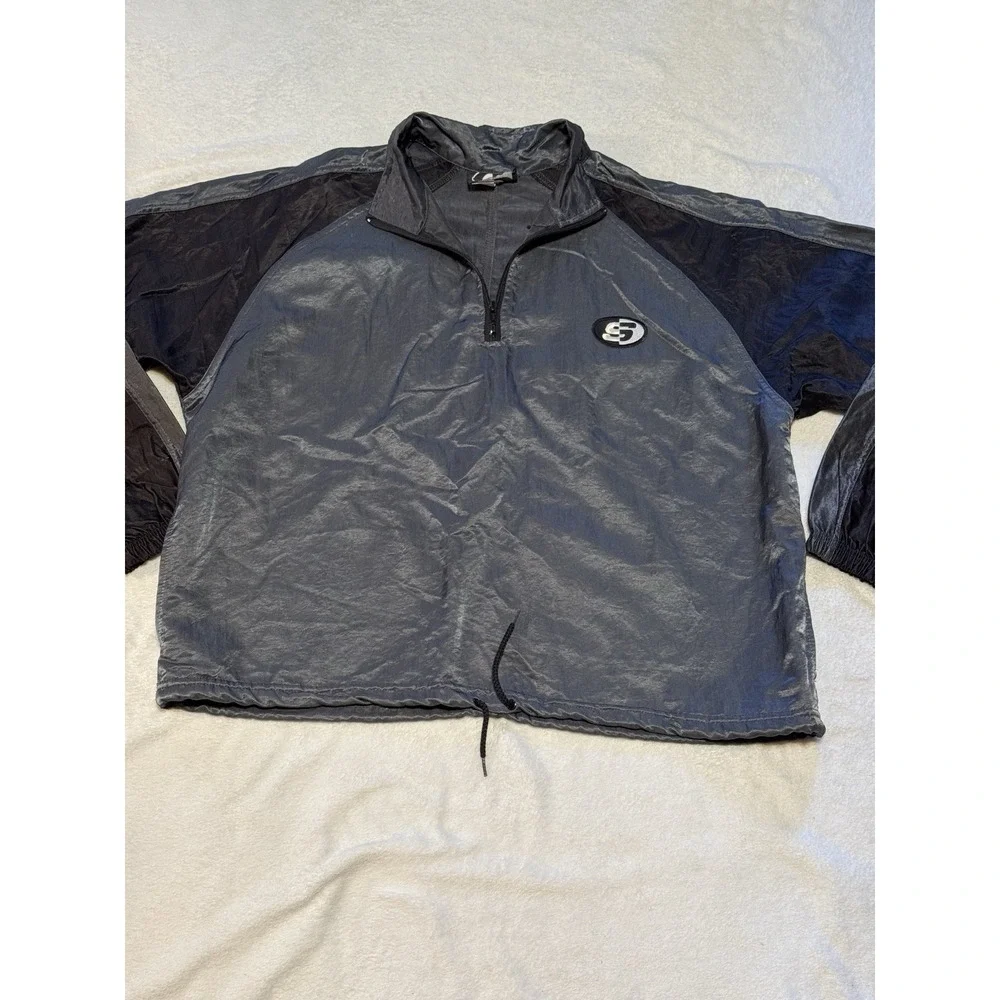 Vintage Surf Style Windbreaker L/XL USA 1/4 Zip Nylon Pullover Jacket‎ FS-106